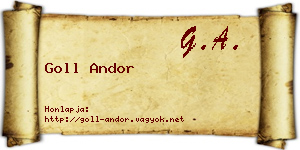 Goll Andor névjegykártya